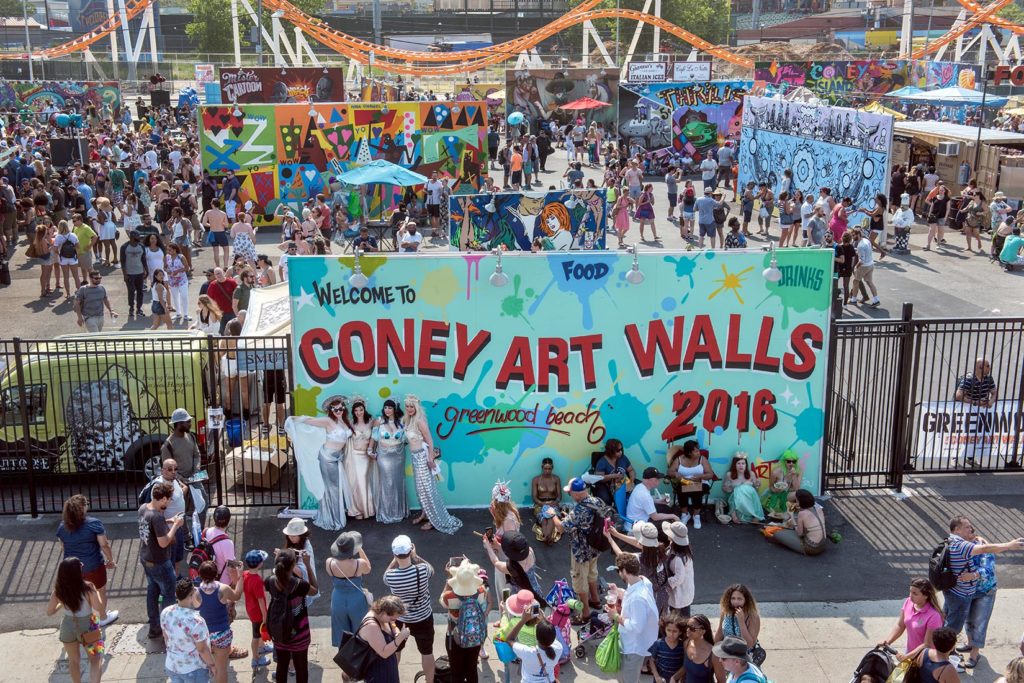 Coney Art Walls, curated by Jeffrey Deitch, Coney Island, New York, 2016 | Photo: Martha Cooper. Courtesy of Martha Cooper and Jeffrey Deitch